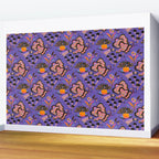 Trippy mushrooms and stars - purple Wall Mural Gallery Image 2
