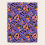 Trippy mushrooms and stars - purple Poster Gallery Image 4
