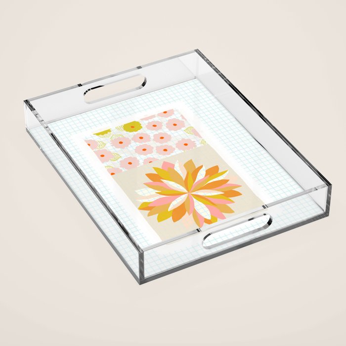 dahlias & daisies Acrylic Tray Gallery Image 1