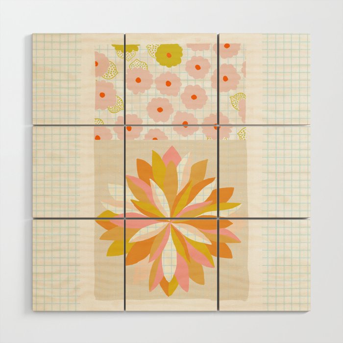 dahlias & daisies Wood Wall Art Gallery Image 1