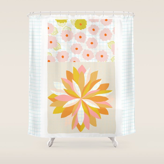dahlias & daisies Shower Curtain Gallery Image 1