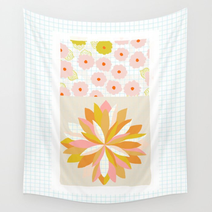 dahlias & daisies Wall Tapestry Gallery Image 4