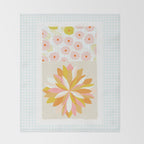 dahlias & daisies Throw Blanket Gallery Image 2