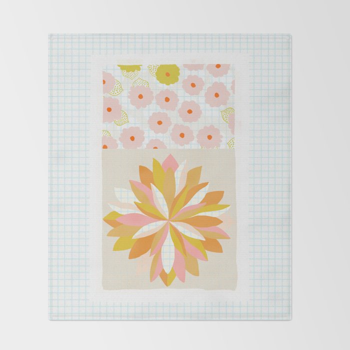 dahlias & daisies Throw Blanket Gallery Image 2