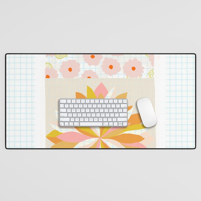 dahlias & daisies Desk Mat Gallery Image 1
