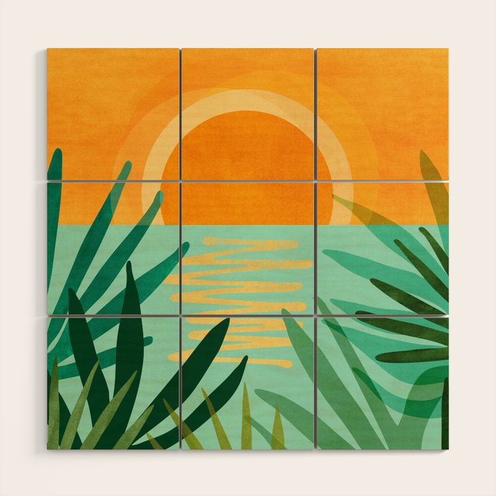 Peaceful Tropics - Sunset Landscape Wood Wall Art Gallery Image 1