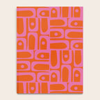 Mid Century Modern Piquet Abstract Geometric Multi Pattern in Hot Pink and Red-Orange Notebook Gallery Image 4