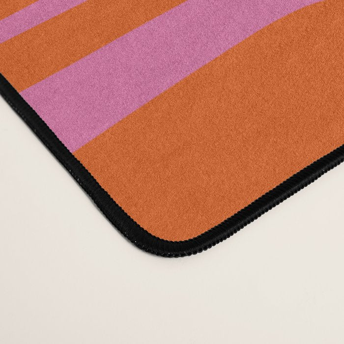 Mid Century Modern Piquet Abstract Geometric Multi Pattern in Hot Pink and Red-Orange Desk Mat Gallery Image 4