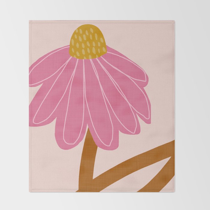 Woodland flower - pink Throw Blanket Gallery Image 2