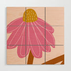 Woodland flower - pink Wood Wall Art Gallery Image 1