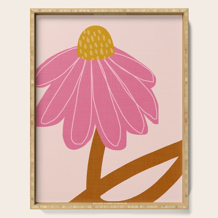Woodland flower - pink Serving Tray Gallery Image 1