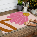 Woodland flower - pink Outdoor Rug Gallery Image 2