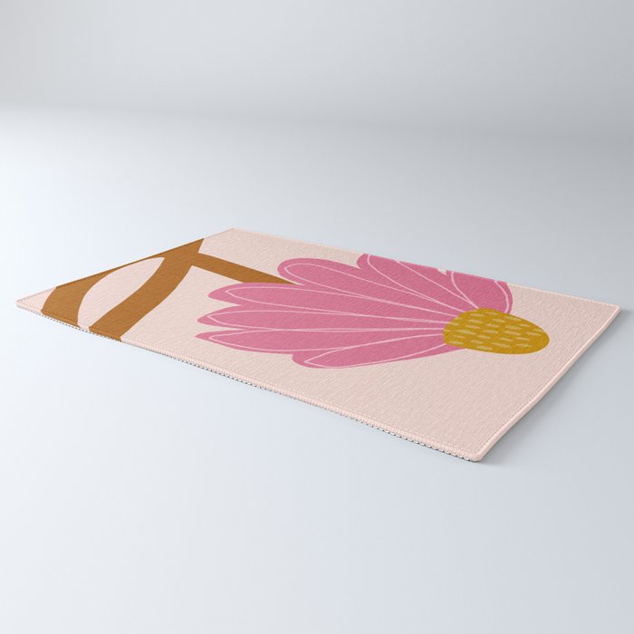 Woodland flower - pink Rug Gallery Image 3