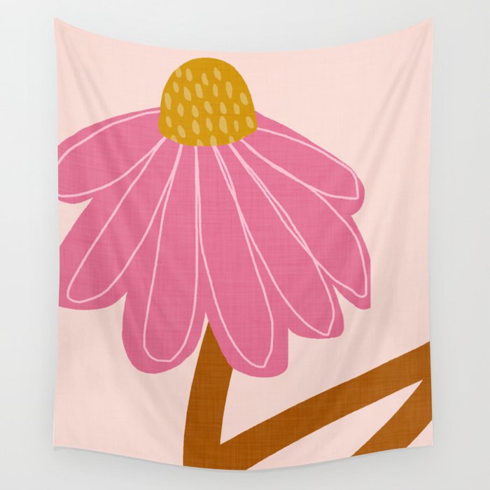 Woodland flower - pink Wall Tapestry Gallery Image 4