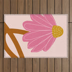 Woodland flower - pink Outdoor Rug Gallery Image 1