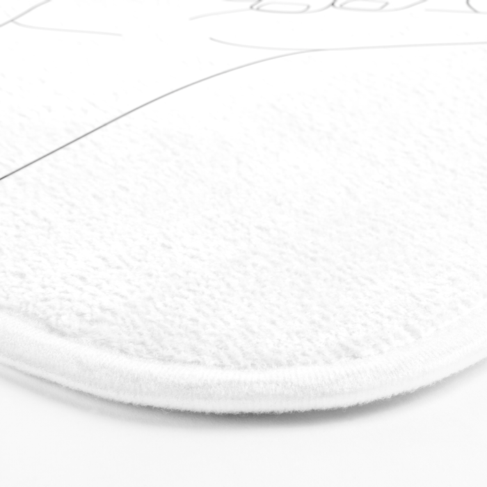 Minimal Line Art Shaka Hand Gesture Bath Mat Gallery Image 3