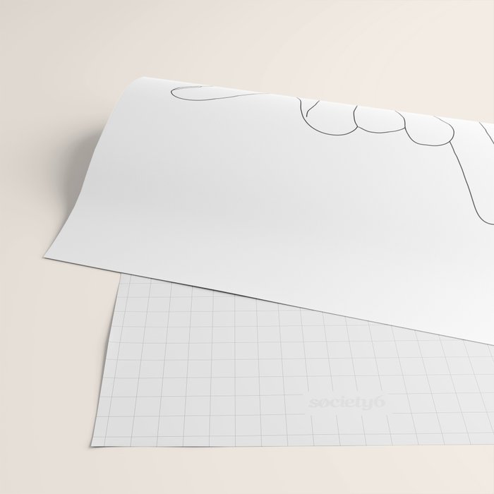 Minimal Line Art Shaka Hand Gesture Wrapping Paper Gallery Image 2