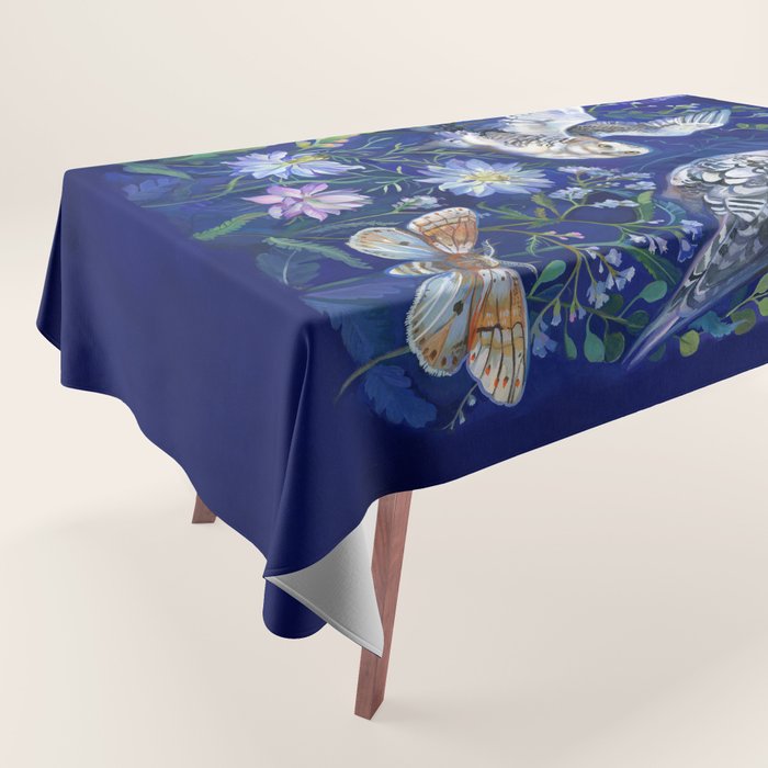 Flower Garden Owls Tablecloth Gallery Image 1