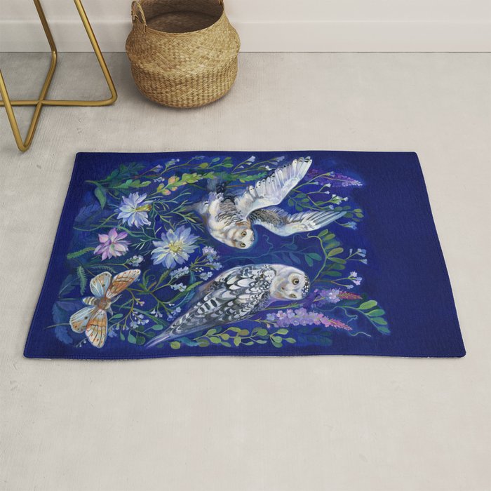 Flower Garden Owls Rug Gallery Image 1