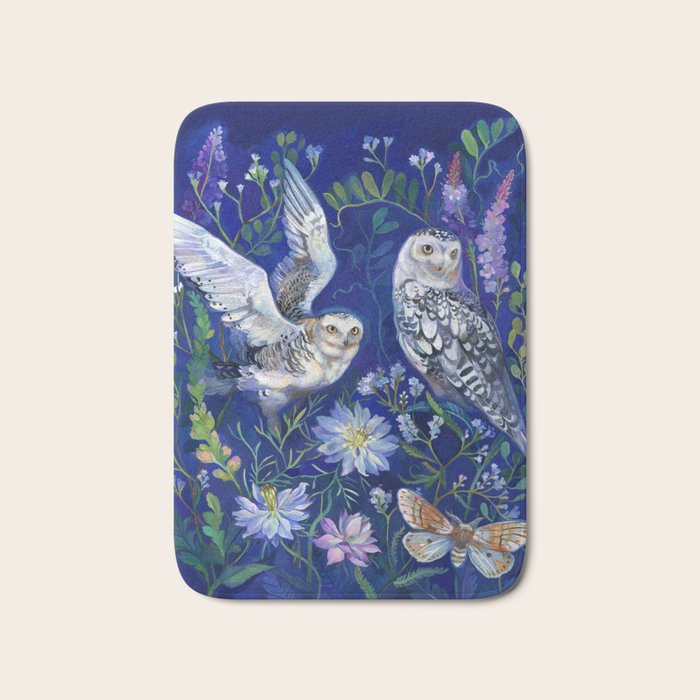 Flower Garden Owls Bath Mat Gallery Image 1
