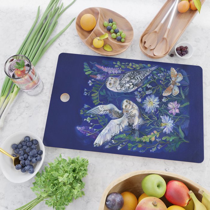 Flower Garden Owls Cutting Board Gallery Image 2
