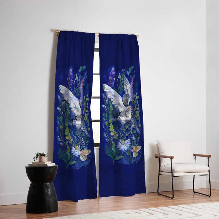 Flower Garden Owls Window Curtain Gallery Image 2