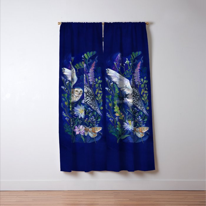 Flower Garden Owls Window Curtain Gallery Image 3