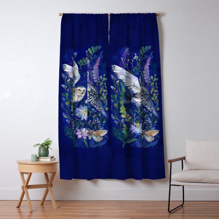 Flower Garden Owls Window Curtain Gallery Image 5