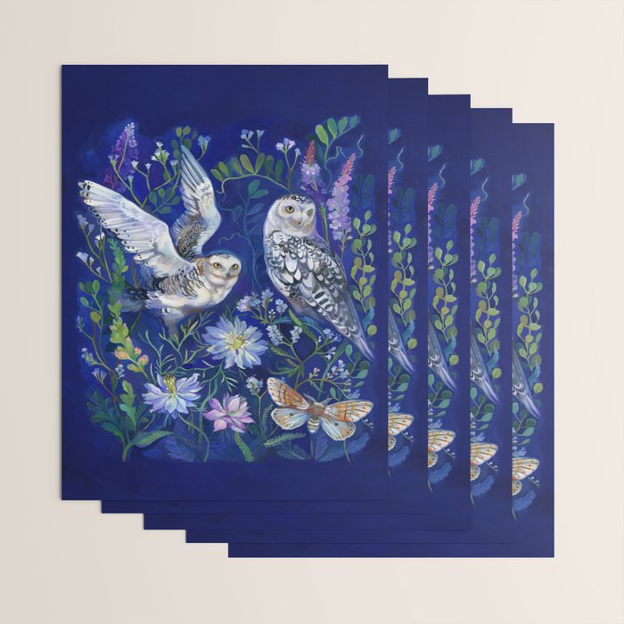 Flower Garden Owls Wrapping Paper Gallery Image 3