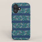 Mistletoe Christmas Stripes Blue iPhone Case Gallery Image 1