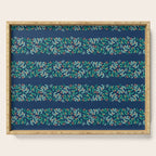 Mistletoe Christmas Stripes Blue Serving Tray Gallery Image 1