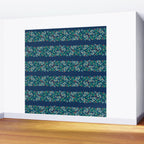 Mistletoe Christmas Stripes Blue Wall Mural Gallery Image 2