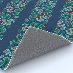 Mistletoe Christmas Stripes Blue Rug Gallery Image 4
