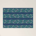 Mistletoe Christmas Stripes Blue Welcome Mat Gallery Image 1