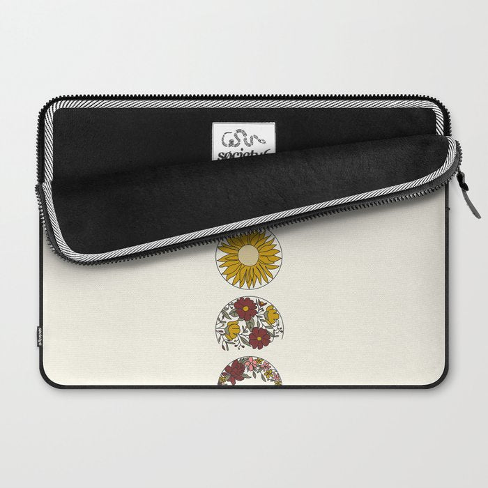 Floral Phases of the Moon Laptop Sleeve Gallery Image 2