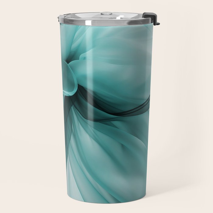 Tranquil Flow Abstract Dimension Ink Turquoise Travel Mug Gallery Image 2