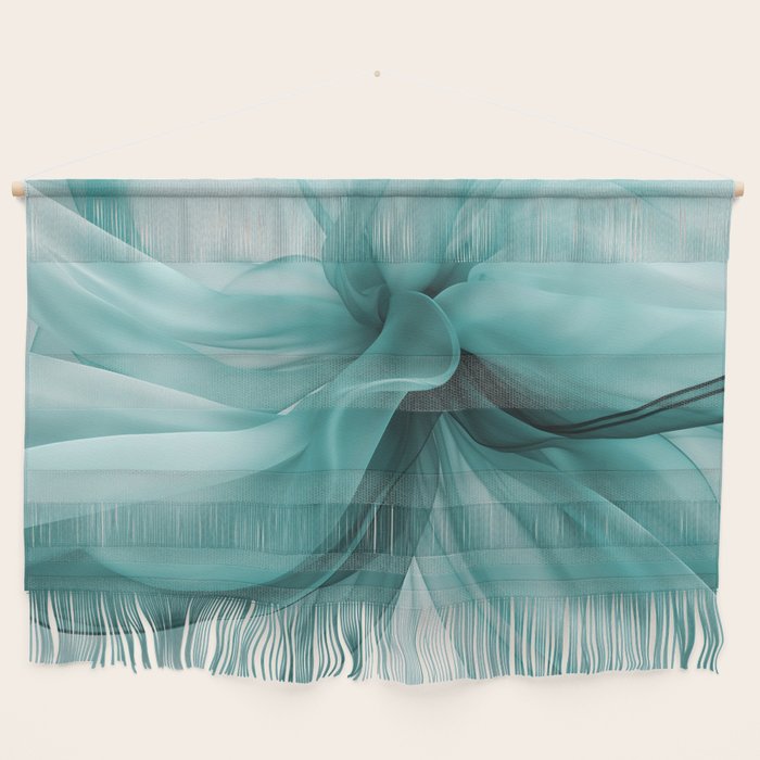 Tranquil Flow Abstract Dimension Ink Turquoise Wall Hanging Gallery Image 1