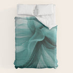 Tranquil Flow Abstract Dimension Ink Turquoise Comforter Gallery Image 6