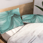 Tranquil Flow Abstract Dimension Ink Turquoise Pillow Sham Gallery Image 2