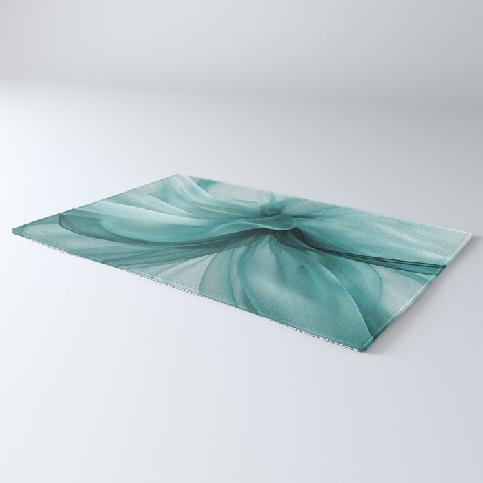 Tranquil Flow Abstract Dimension Ink Turquoise Rug Gallery Image 3