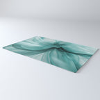Tranquil Flow Abstract Dimension Ink Turquoise Rug Gallery Image 3