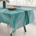 Tranquil Flow Abstract Dimension Ink Turquoise Tablecloth Gallery Image 3