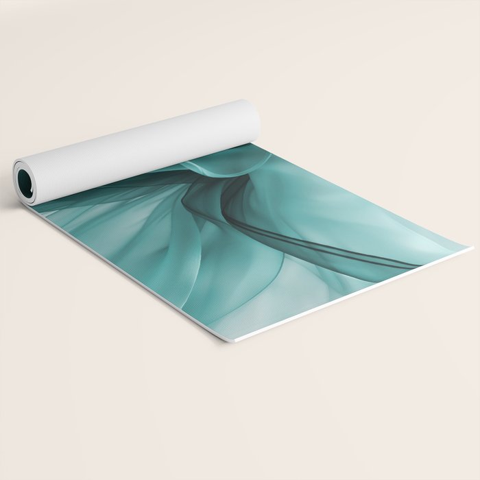 Tranquil Flow Abstract Dimension Ink Turquoise Yoga Mat Gallery Image 2