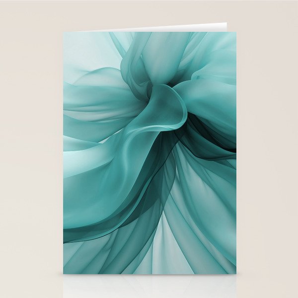 Tranquil Flow Abstract Dimension Ink Turquoise Stationery Card Gallery Image 2