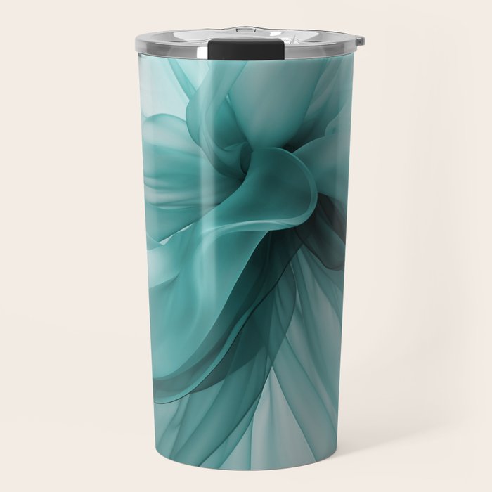 Tranquil Flow Abstract Dimension Ink Turquoise Travel Mug Gallery Image 1