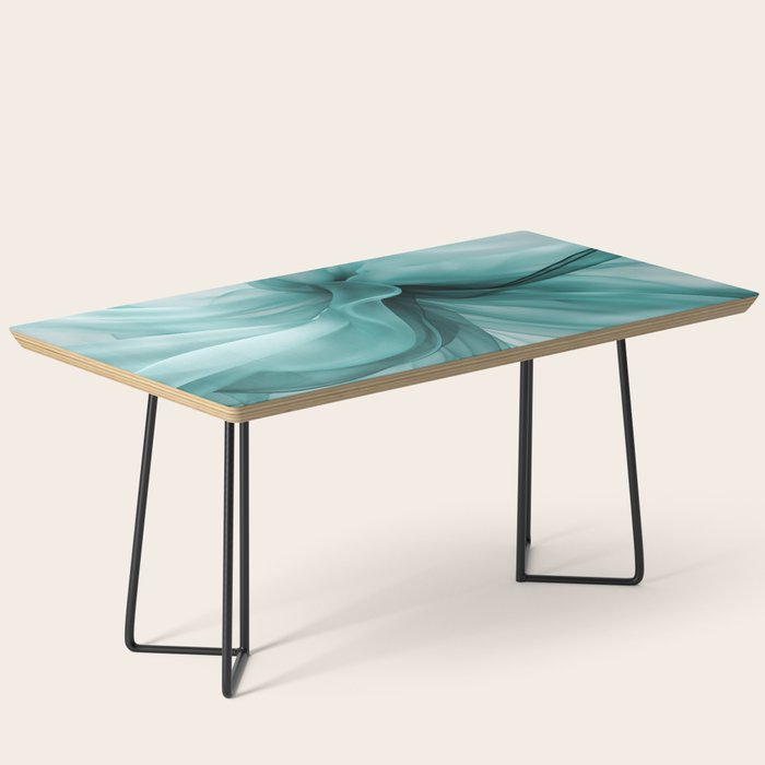 Tranquil Flow Abstract Dimension Ink Turquoise Coffee Table Gallery Image 1