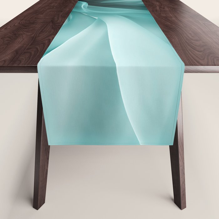 Tranquil Flow Abstract Dimension Ink Turquoise Table Runner Gallery Image 1