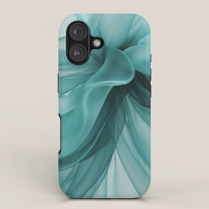 Tranquil Flow Abstract Dimension Ink Turquoise iPhone Case Gallery Image 1