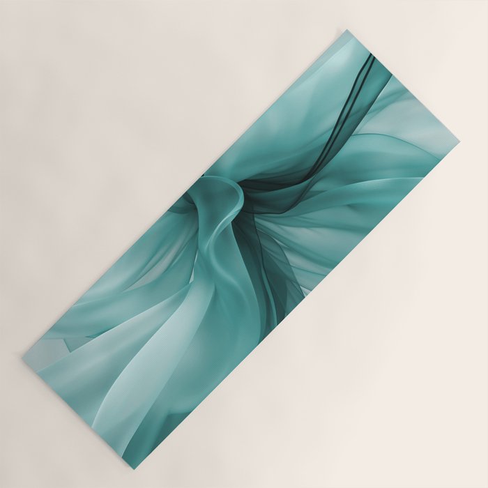 Tranquil Flow Abstract Dimension Ink Turquoise Yoga Mat Gallery Image 1