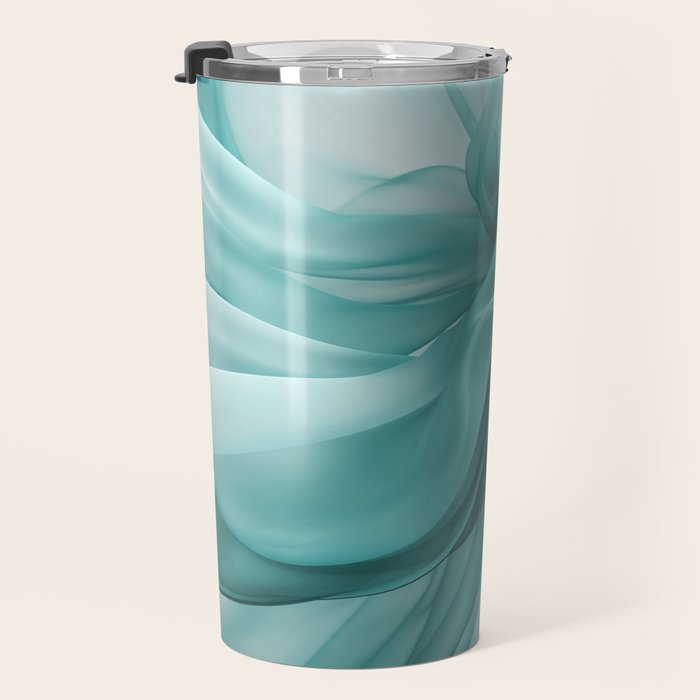 Tranquil Flow Abstract Dimension Ink Turquoise Travel Mug Gallery Image 3